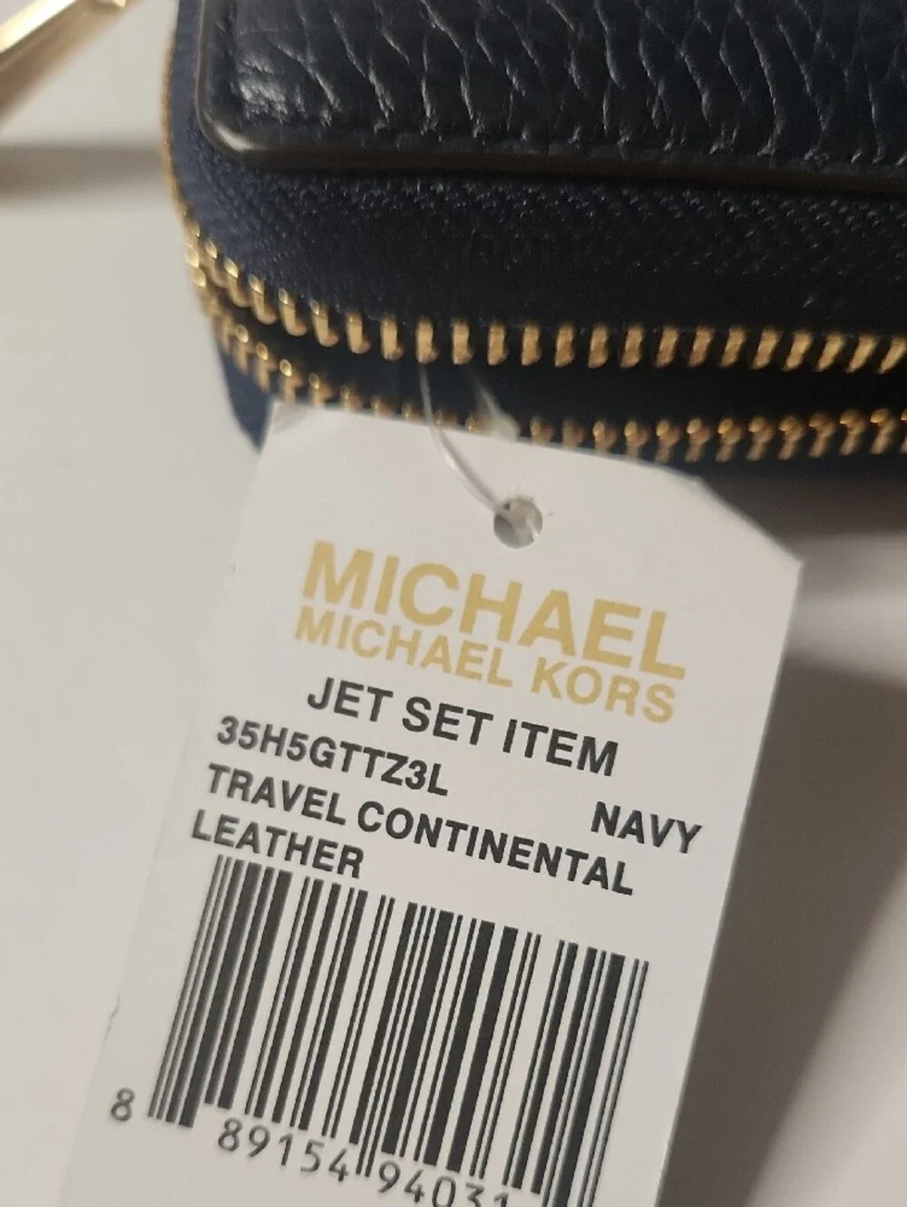 Michael Kors Jet Set Travel Coninental Pebbled Leather Wristlet Wallet Nwt